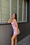 Abby Mini Dress - Pink Shimmer