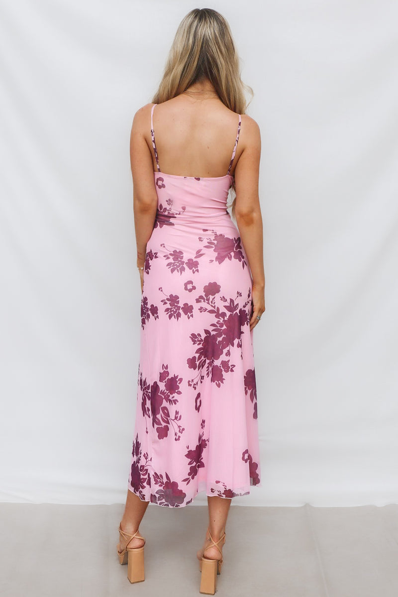 Akira Midi Dress - Pink Floral