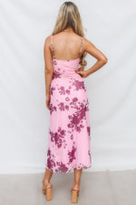 Akira Midi Dress - Pink Floral