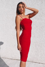 Alexia Midi Dress - Cherry Red