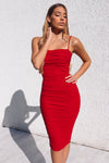 Alexia Midi Dress - Cherry Red