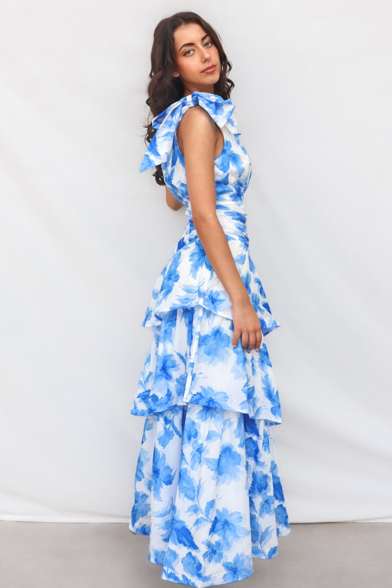 Antonia Maxi Dress - Blue Floral