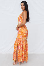 Calypso Maxi Dress - Orange Print