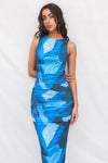 Chicago Midi Dress - Blue Multi