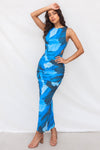 Chicago Midi Dress - Blue Multi