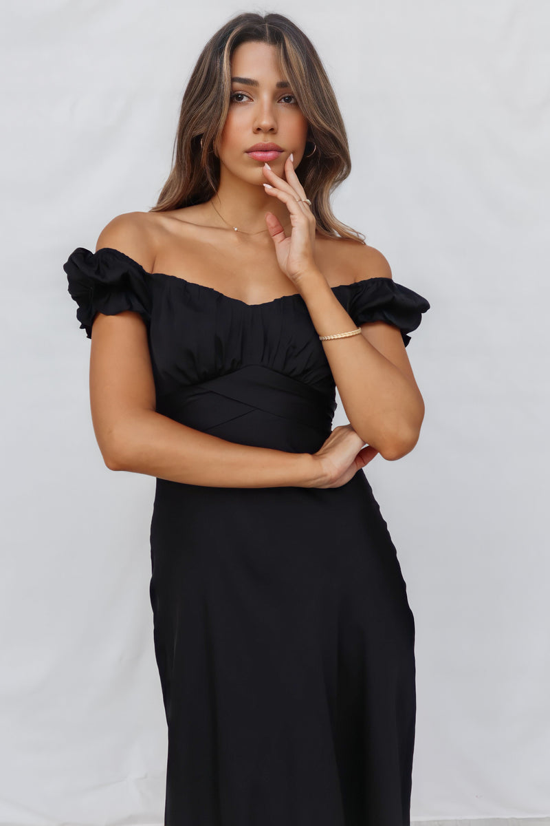 Claudia Midi Dress - Black