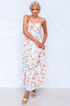 Coral Maxi Dress - Orange Print