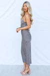 Denver Maxi Dress - Black/Beige Print