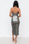 Ebony Midi Dress - Silver Sequin