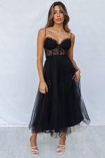 Ellen Tulle Midi Dress - Black