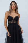 Ellen Tulle Midi Dress - Black