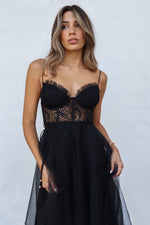 Ellen Tulle Midi Dress - Black