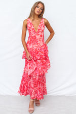 Elleny Maxi Dress - Red Floral