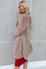 Felix Faux Fur Jacket Coat - Brown