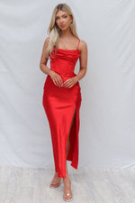 Kiki Satin Formal Dress - Red