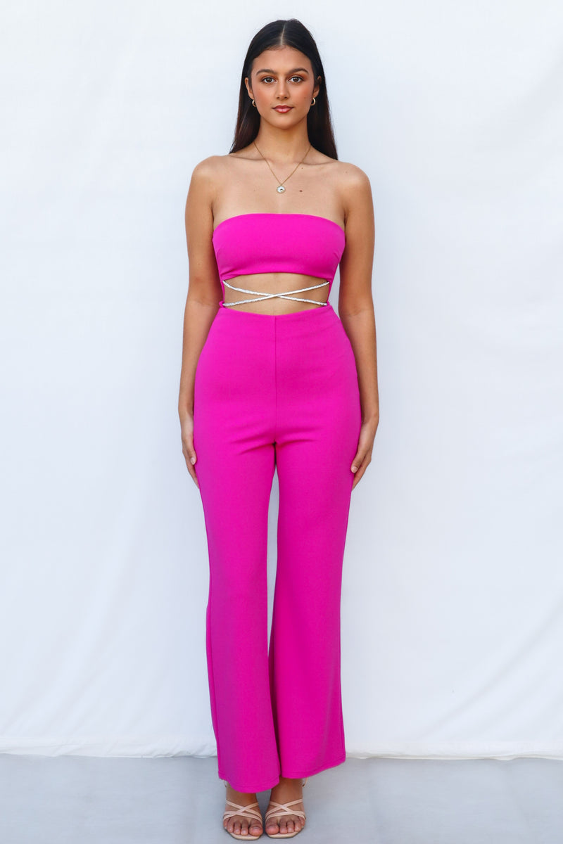 Makayla Jumpsuit - Fuchsia Pink