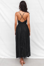 Mary Tulle Midi Dress - Black