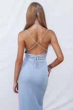 Marzia Maxi Dress - Silver Blue Shimmer