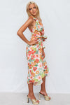 Mawson Midi Dress - Orange/Multi Print