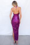 Melina Maxi Dress - Fuschia Sequin