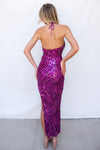 Melina Maxi Dress - Fuschia Sequin