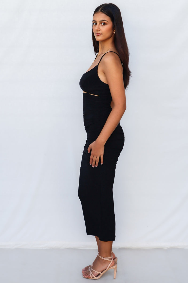Michelle Midi Dress - Black