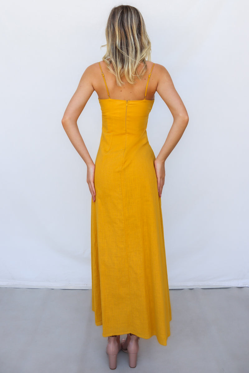 Mona Midi Dress - Yellow