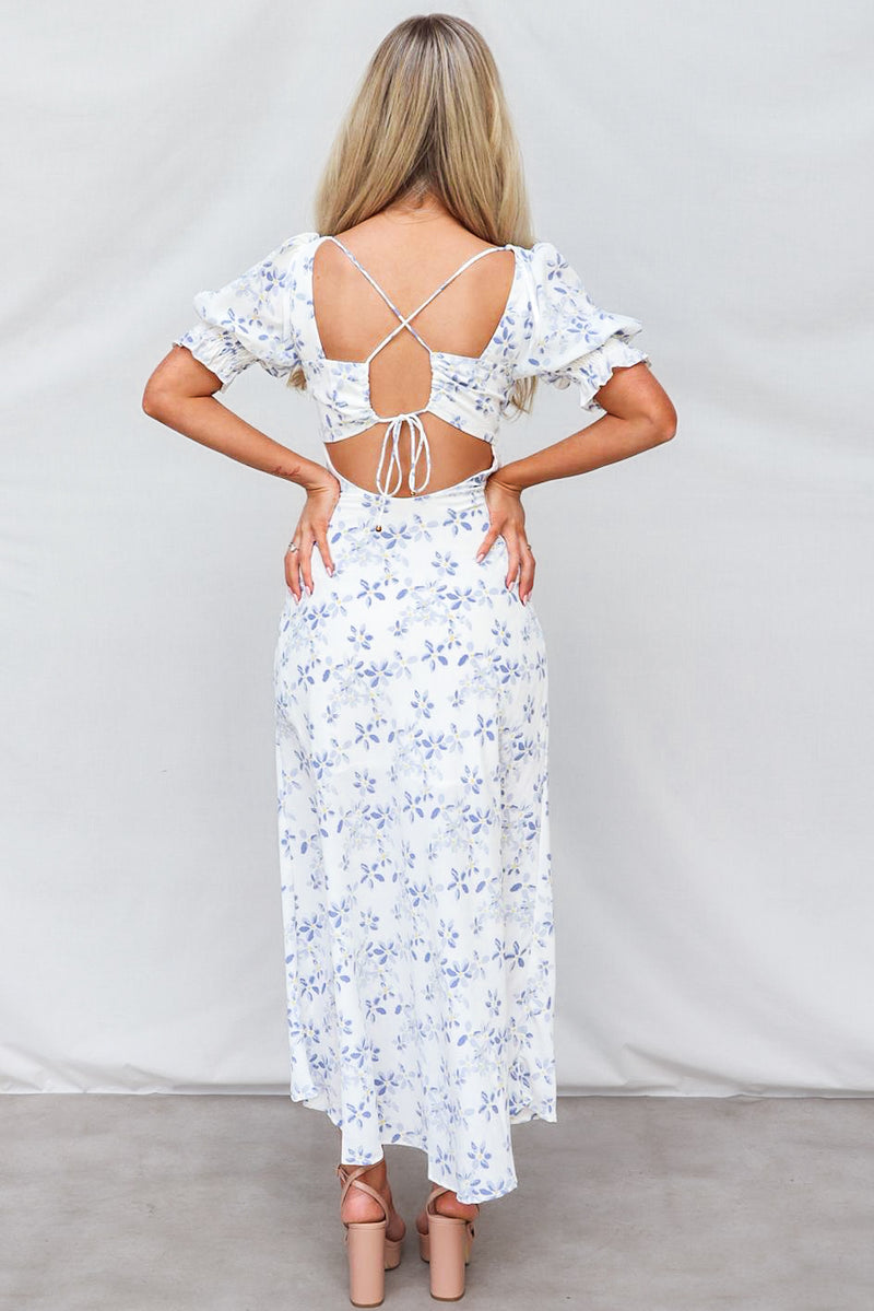 Monni Maxi Dress - Blue Floral