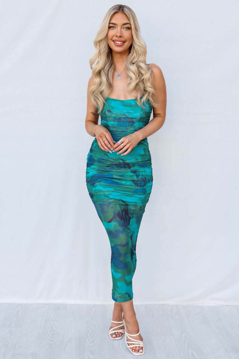 Neo Midi Dress - Green Multi