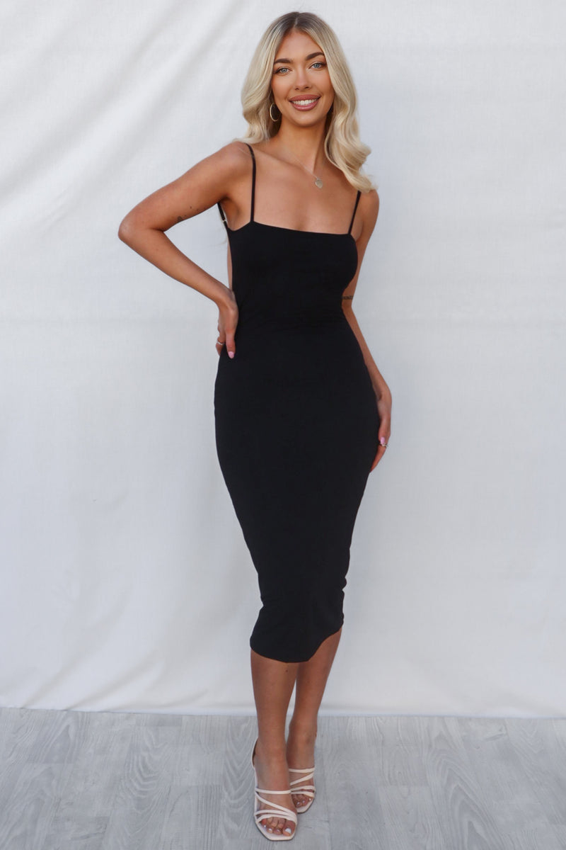 Nylah Midi Dress - Black