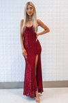 Whitney Sequin Gown - Wine