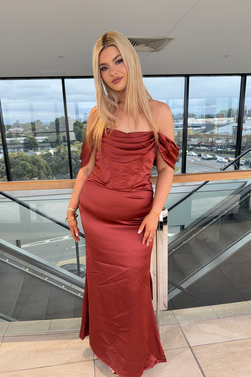 Grazia Formal Dress - Brown - Runway Goddess