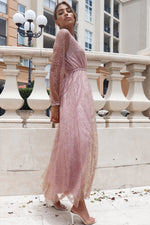 Gabrielle Glitter Gown - Blush Pink