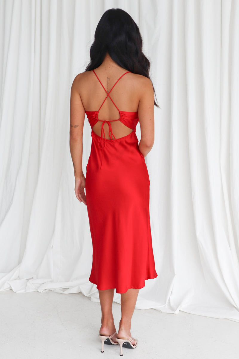 Presley Midi Dress - Red