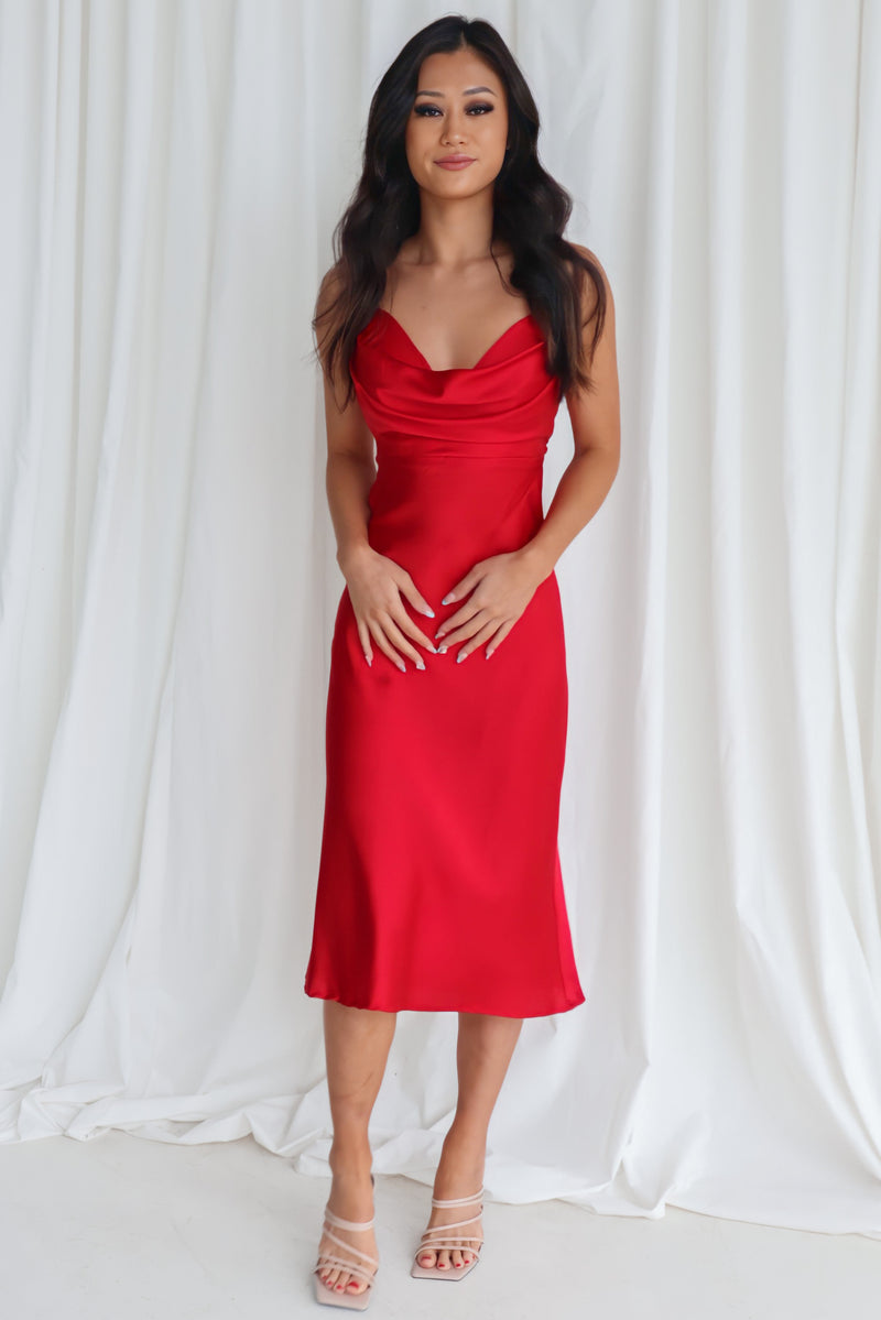 Presley Midi Dress - Red