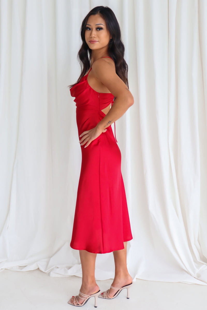 Presley Midi Dress - Red