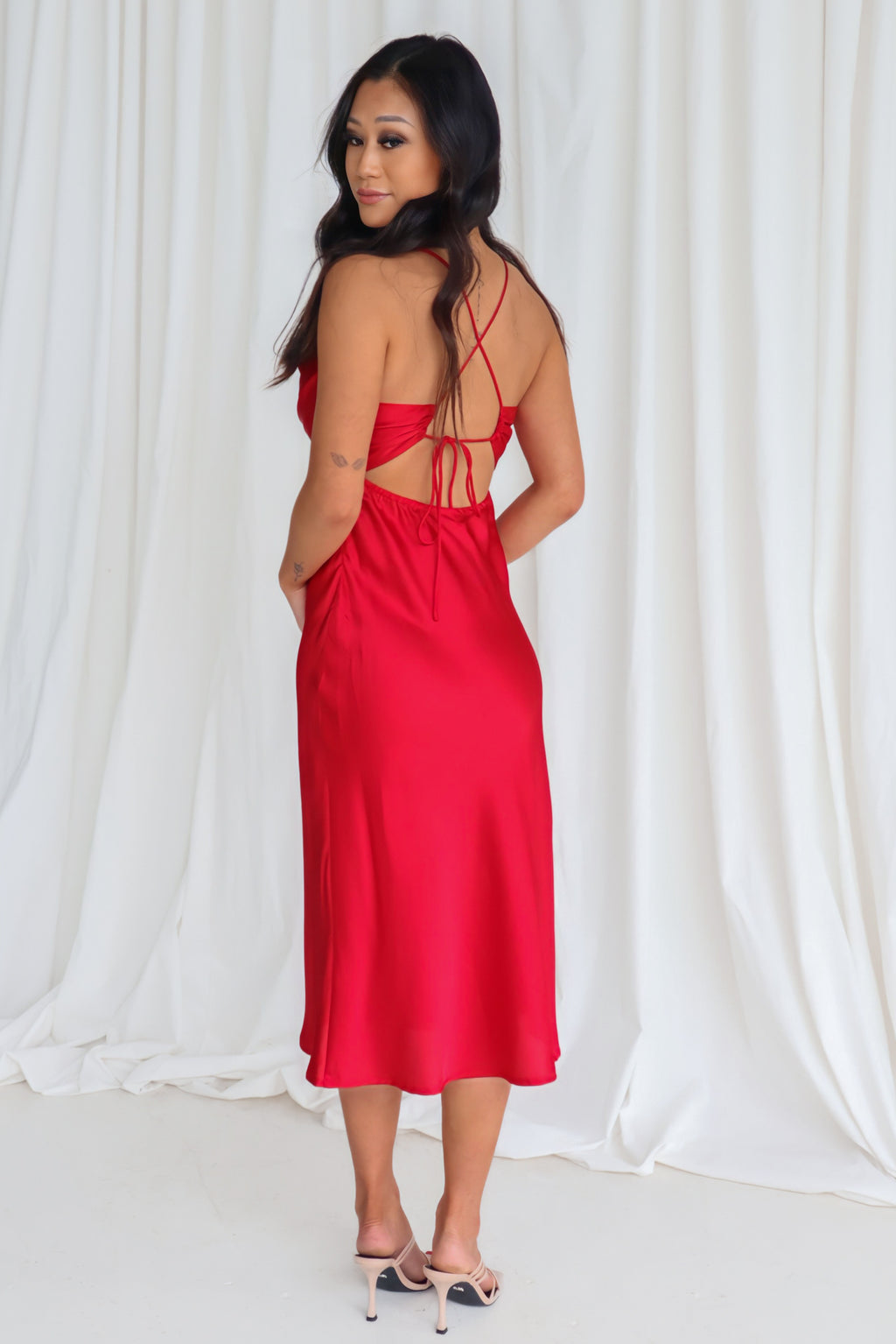 Presley Midi Dress - Red