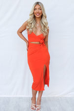 Ravello Midi Dress - Tangerine