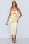 Rosette Midi Dress - Yellow