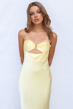 Rosette Midi Dress - Yellow