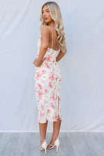 Spring Midi Dress - Pink Multi