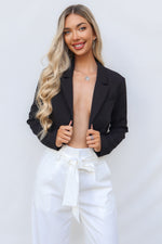 Stefani Cropped Blazer - Black