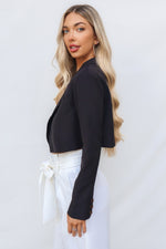Stefani Cropped Blazer - Black