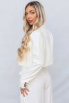 Stefani Cropped Blazer - White