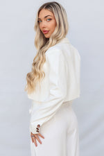 Stefani Cropped Blazer - White