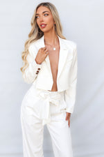 Stefani Cropped Blazer - White