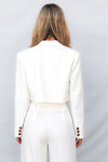 Stefani Cropped Blazer - White