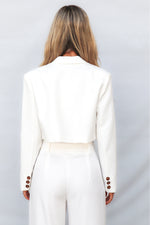 Stefani Cropped Blazer - White