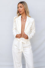 Stefani Cropped Blazer - White