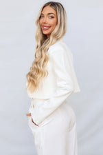 Stefani Cropped Blazer - White